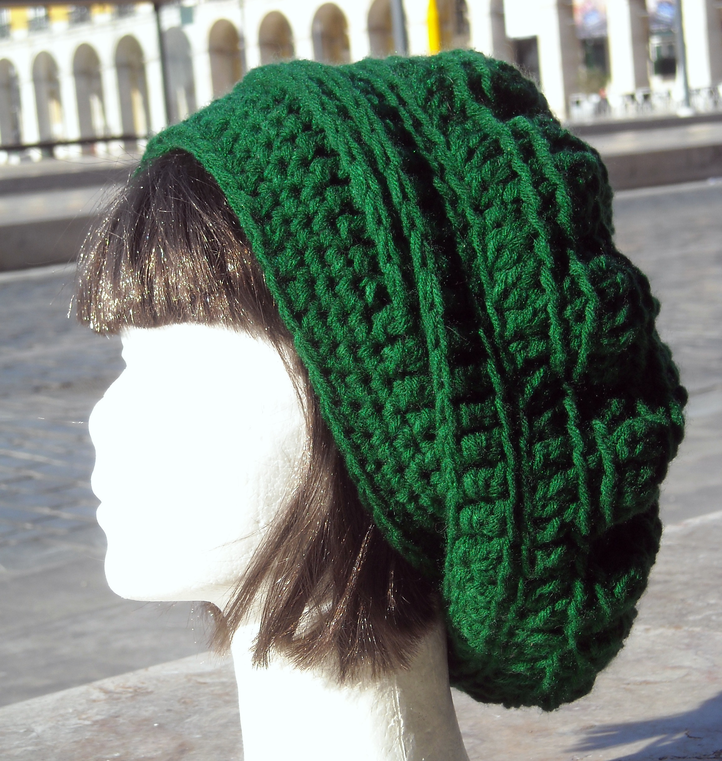 green wool hat